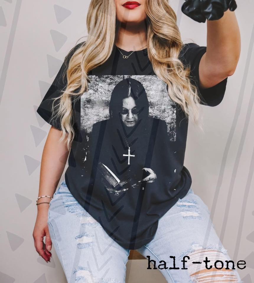 Legendary Rock Icon Graphic Tee, Retro Heavy Metal Halftone Shirt, Youth and Adult Sizing, DTF Printed - Pretty Petty Co