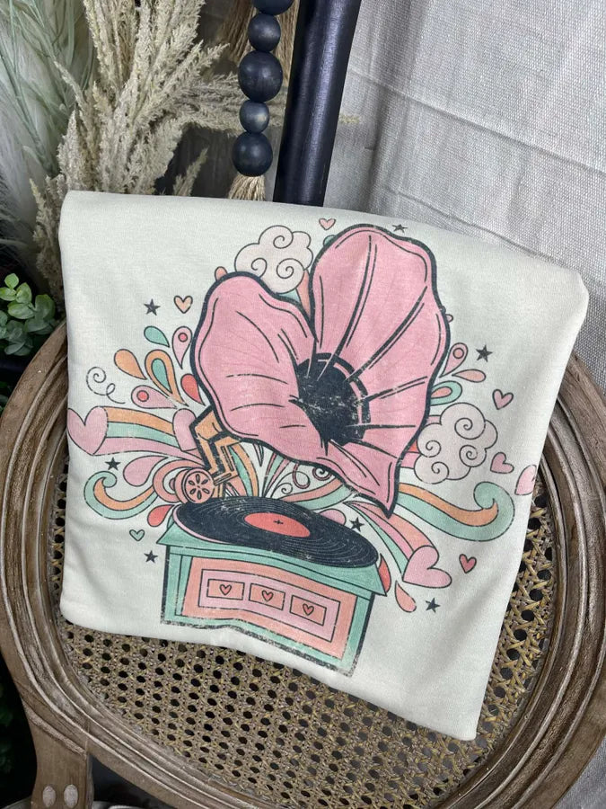 Heart Shaped Record Player (Gildan Tee) - Pretty Petty Co