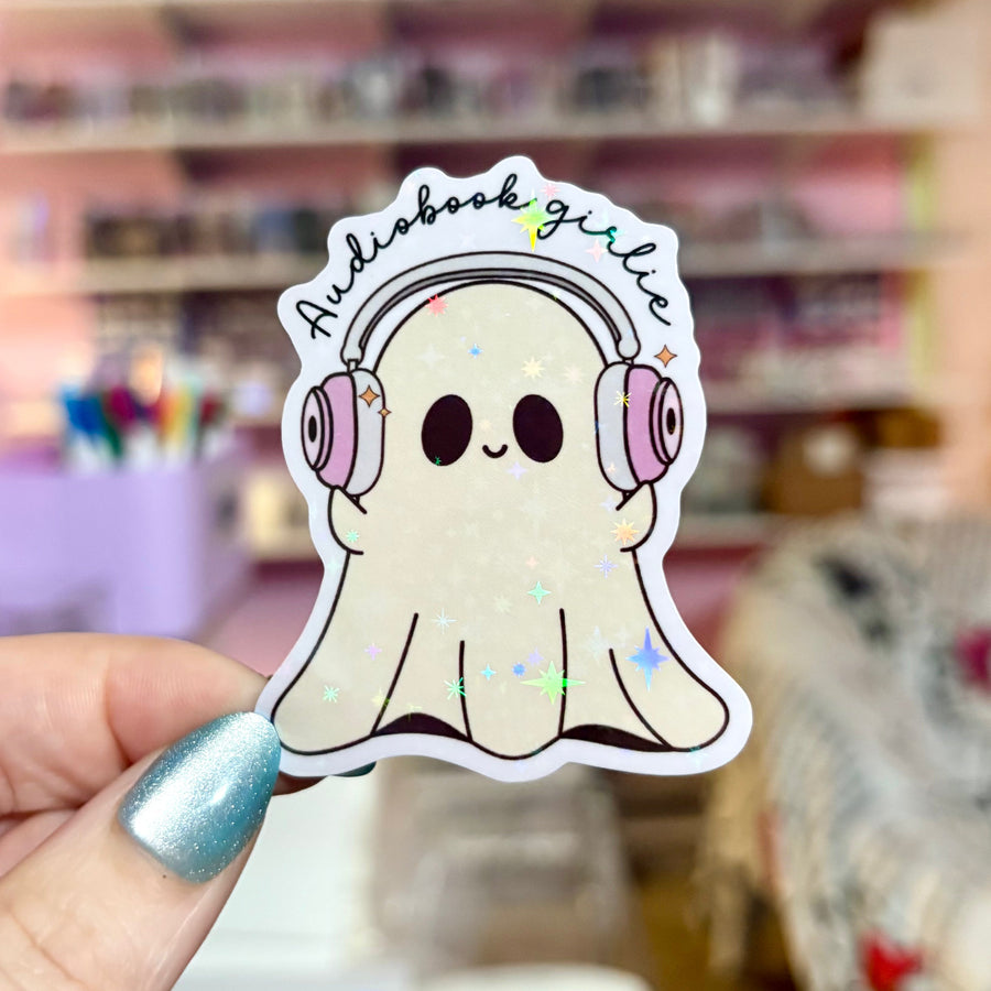 Audiobook Girlie Ghost Sticker - Pretty Petty Co