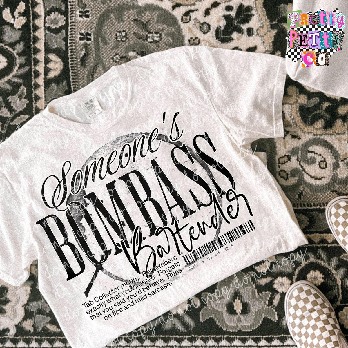 Somebody’s Bombass Bartender Shirt – Funny Bar Work Graphic Tee – Comfort Colors Unisex T-Shirt – DTF Printed Gift for Bartenders - Pretty Petty Co
