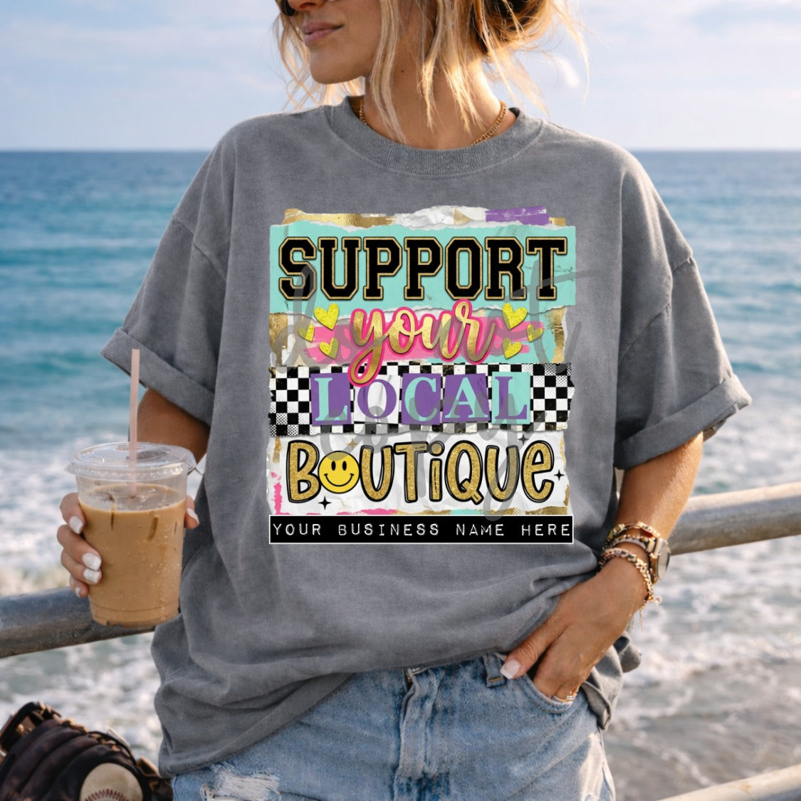 Support Your Local Boutique Shirt | Custom Business Name Graphic Tee | Shop Small Shirt
