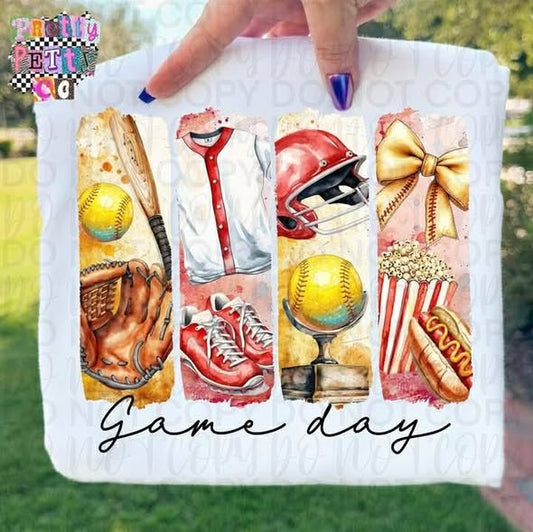 Softball: Gameday Vibes Softball Shirt – Cute Team Spirit Graphic Tee, Trendy Softball Mom Shirt, Colorful Sports Fan Apparel