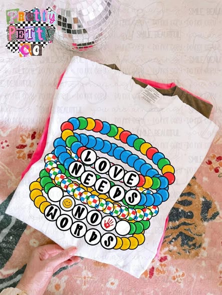 Love Needs No Words Shirt – Autism Awareness Graphic Tee, Colorful Neurodiversity Support T-Shirt, Inspirational Special Needs Apparel - Pretty Petty Co