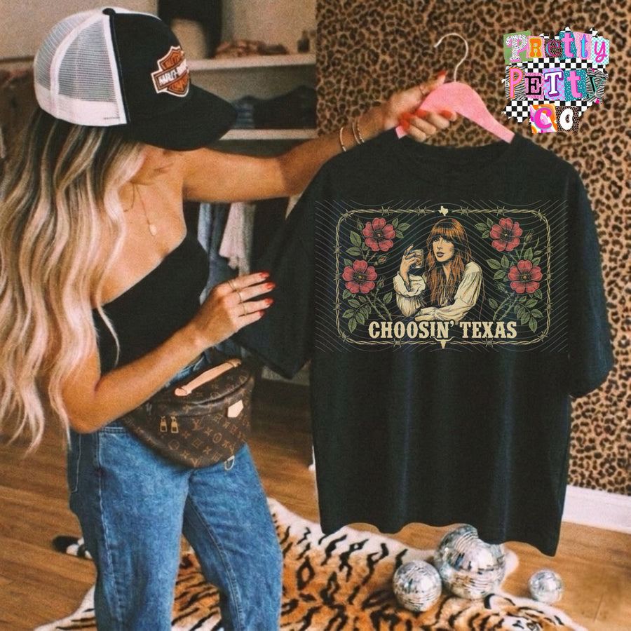 Choosin Texas Country Fan Tee | Modern Country Music Graphic Shirt | Festival Ready Apparel - Pretty Petty Co