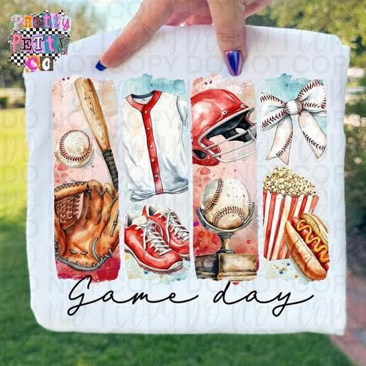 Baseball: Gameday Vibes Baseball Shirt – Cute Team Spirit Graphic Tee, Trendy Baseball Mom Shirt, Colorful Sports Fan Apparel