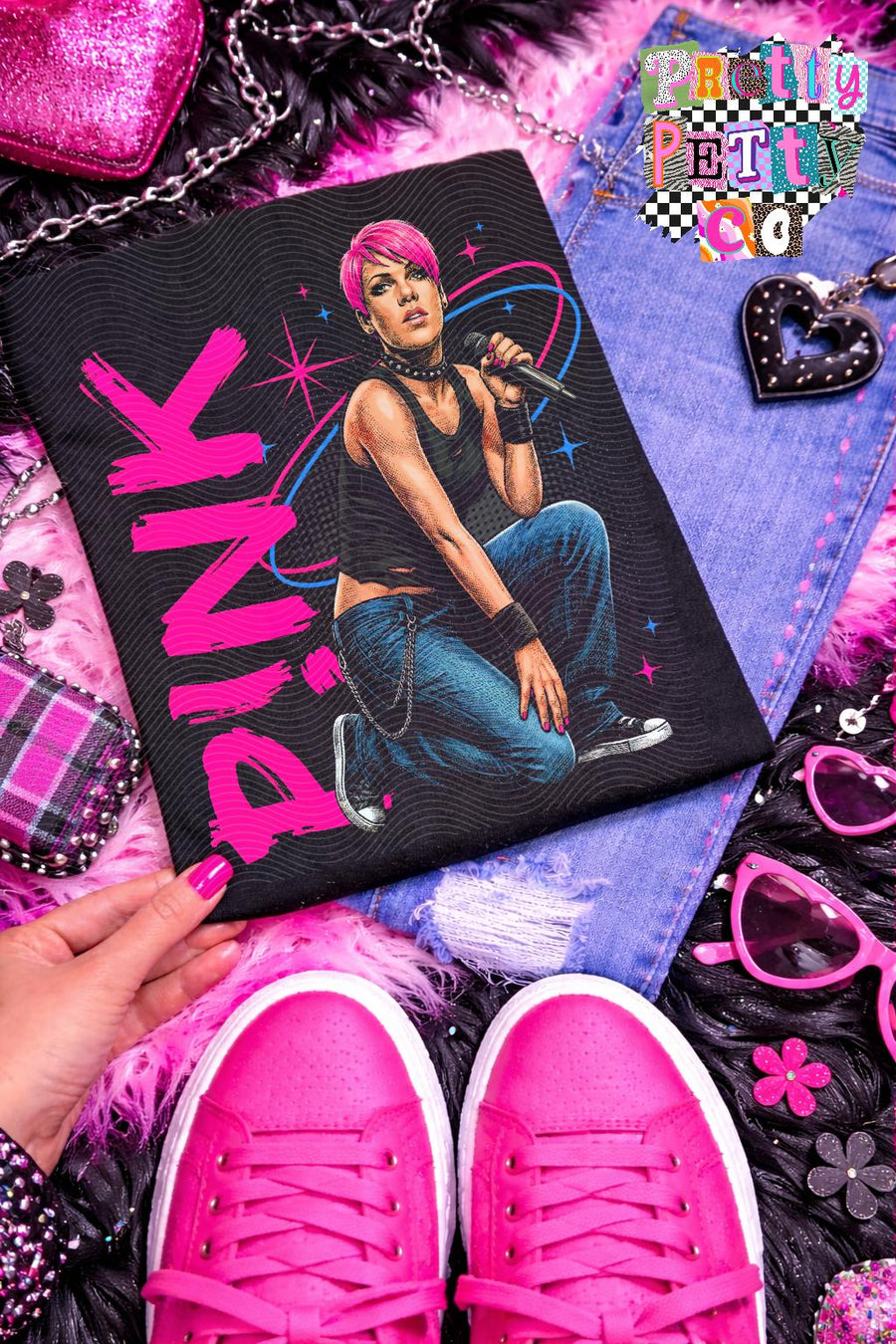 P!nk Shirt – 2000s Pop Rock Retro Graphic Tee, Vintage Music Icon Apparel, Classic P!nk Fan T-Shirt - Pretty Petty Co