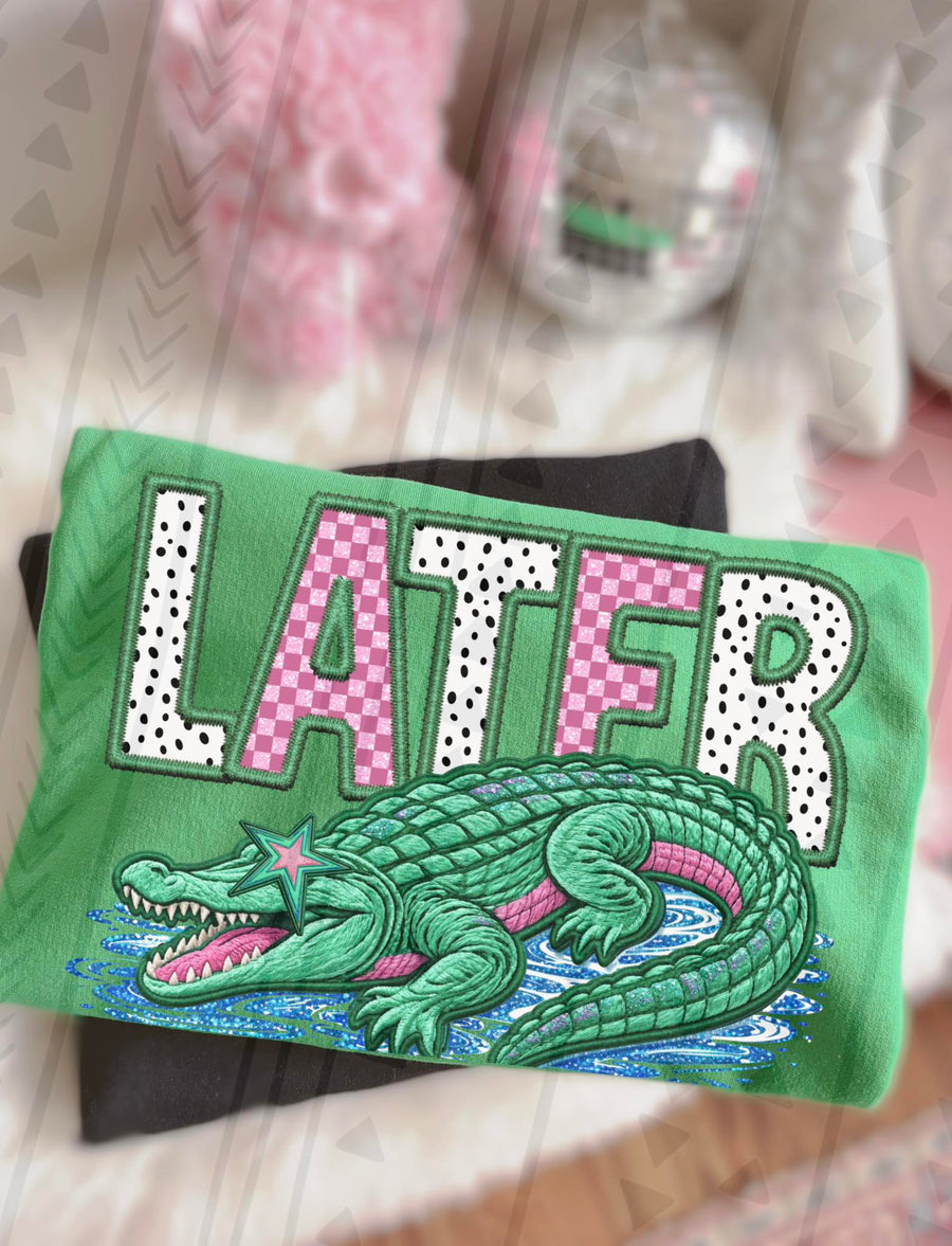 Later Gator Cute Alligator Graphic Tee, Funny Goodbye Shirt, Women & Kids Apparel, Gildan Heavy Cotton, Youth & Adult Sizing - Pretty Petty Co