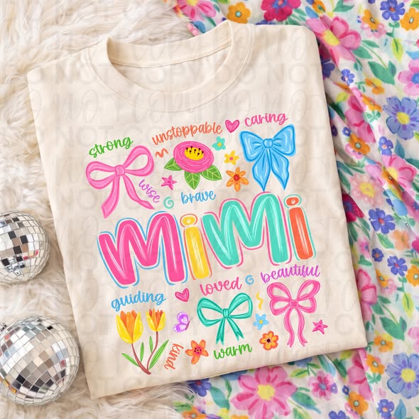Colorful Mimi Graphic Tee, Bright Rainbow Grandma Shirt, Trendy Mimi Design, Comfort Colors, Women’s Relaxed Fit - Pretty Petty Co