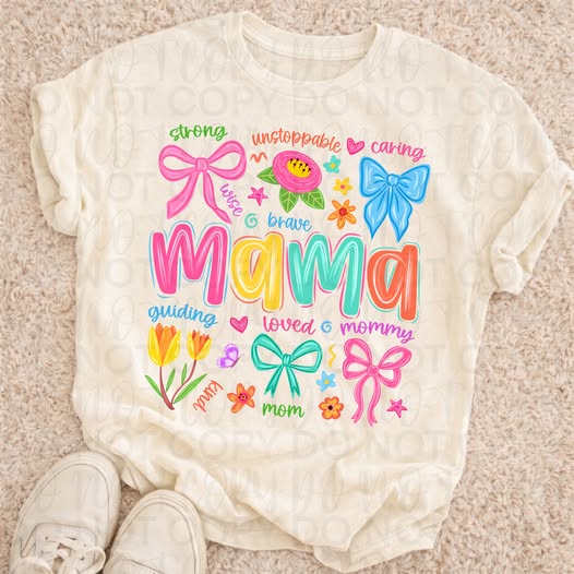 Colorful Mama Graphic Tee, Bright Rainbow Mom Shirt, Trendy Motherhood Design, Comfort Colors, Women’s Relaxed Fit - Pretty Petty Co