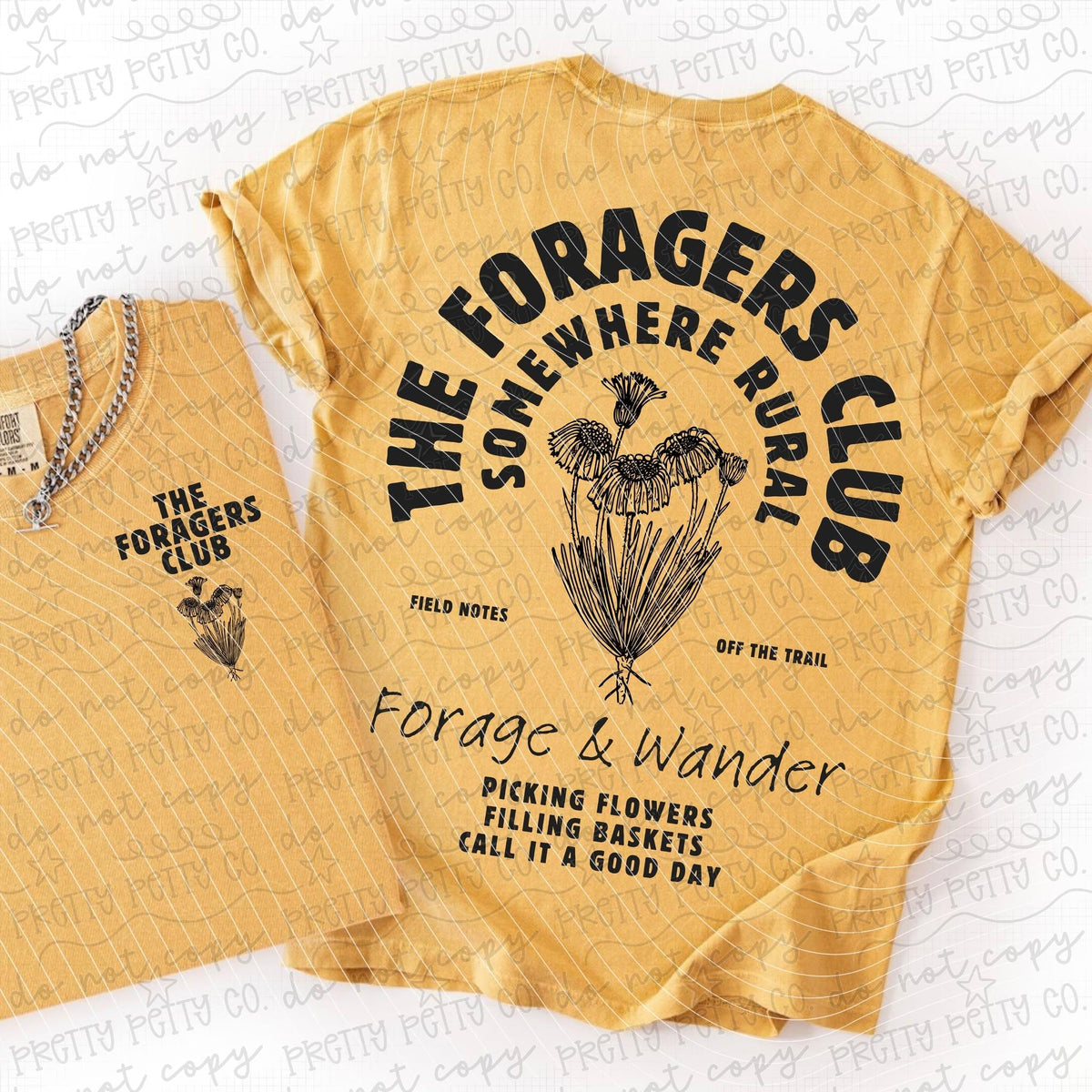 Foragers Club Front & Back Graphic Tee | Vintage Nature Shirt