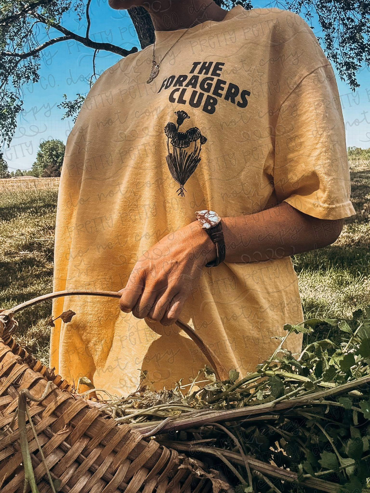 Foragers Club Front & Back Graphic Tee | Vintage Nature Shirt