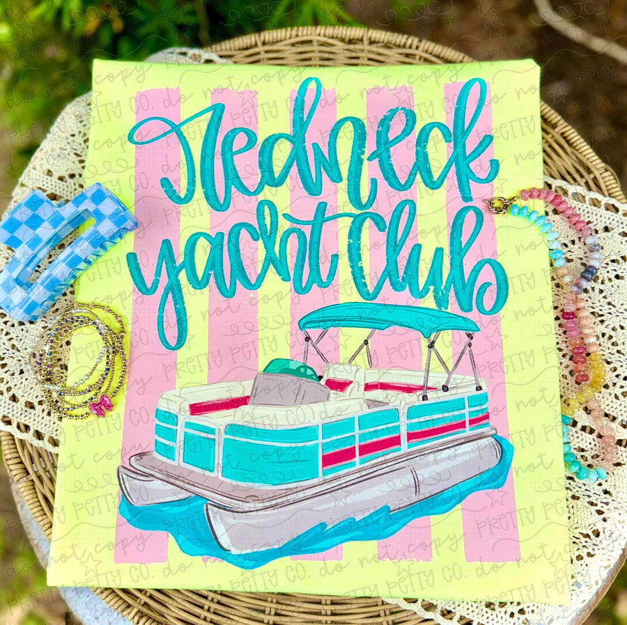 Redneck Yacht Club Graphic Tee, Funny Lake Shirt, Country Boat Life Tshirt, Summer River Trip Tee - Pretty Petty Co