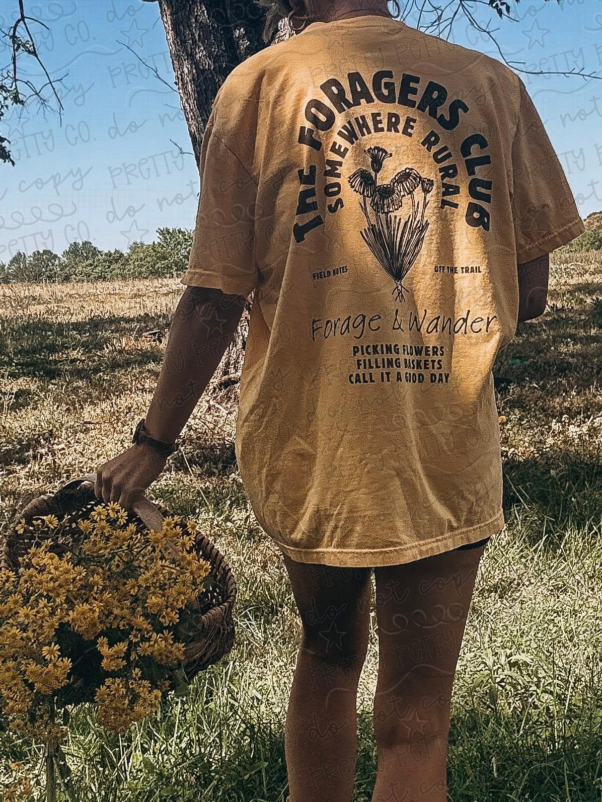 Foragers Club Front & Back Graphic Tee | Vintage Nature Shirt