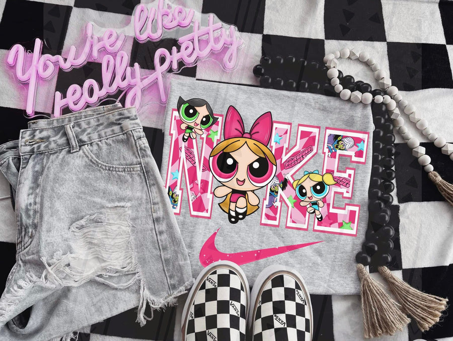 PPG Swoosh Gildan Shirt, Retro Cartoon Graphic Tee, Cute Y2K Inspired T Shirt for Women - Pretty Petty Co