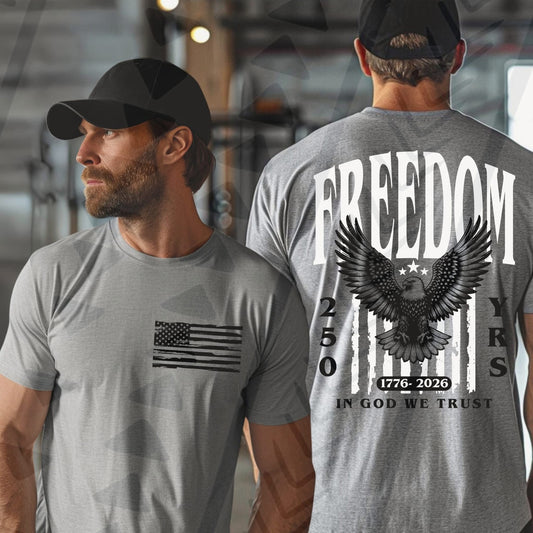 In God We Trust Eagle Shirt, Gildan Americana Freedom Graphic Tee, Rugged Patriotic Apparel for Men