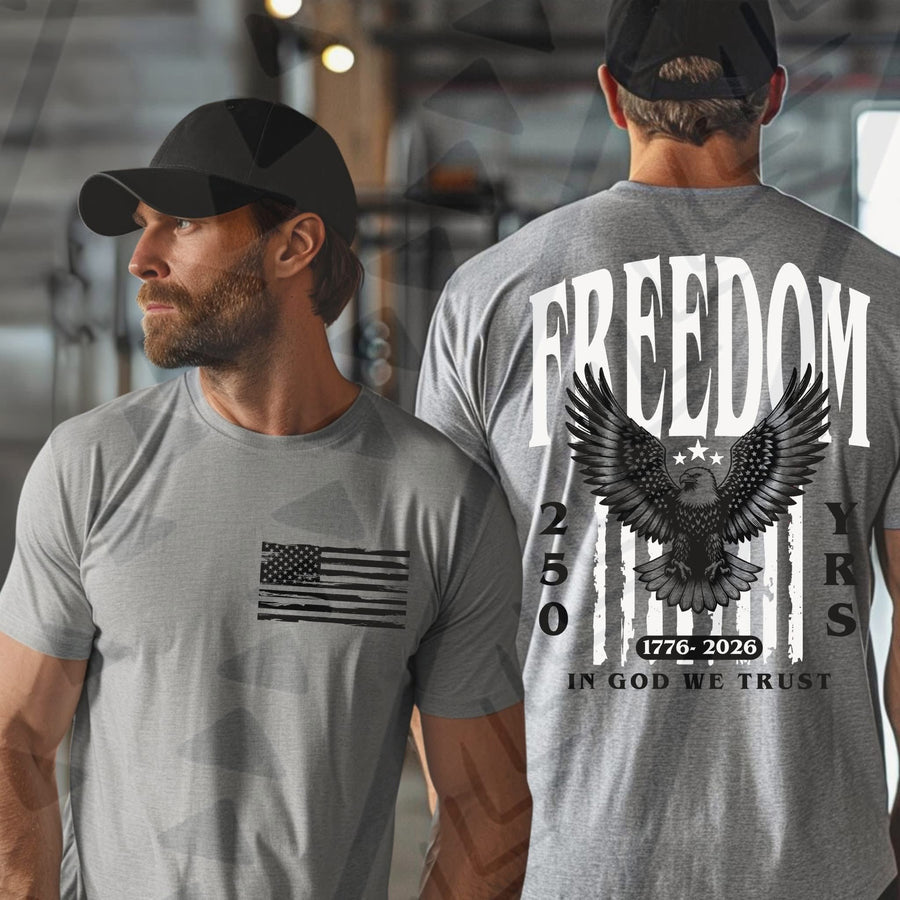 In God We Trust Eagle Shirt, Gildan Americana Freedom Graphic Tee, Rugged Patriotic Apparel for Men - Pretty Petty Co