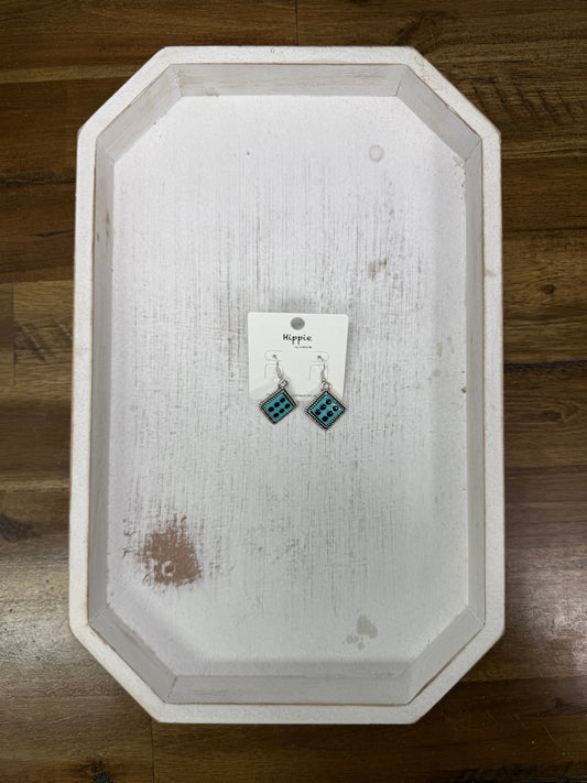 Teal Dice Earrings (FINAL SALE)