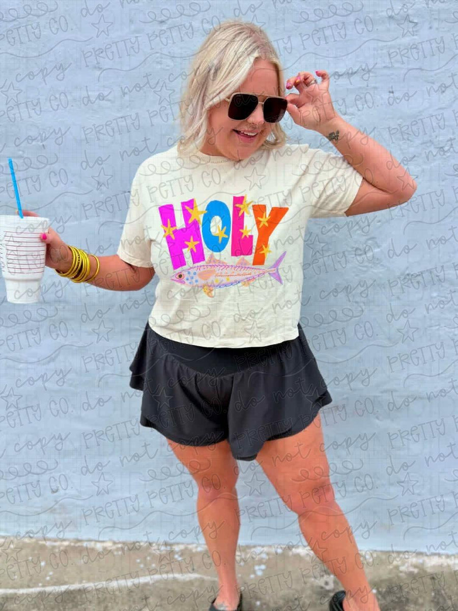 Holy Mackerel Funny Pun Graphic Tee | Cute Fish Shirt