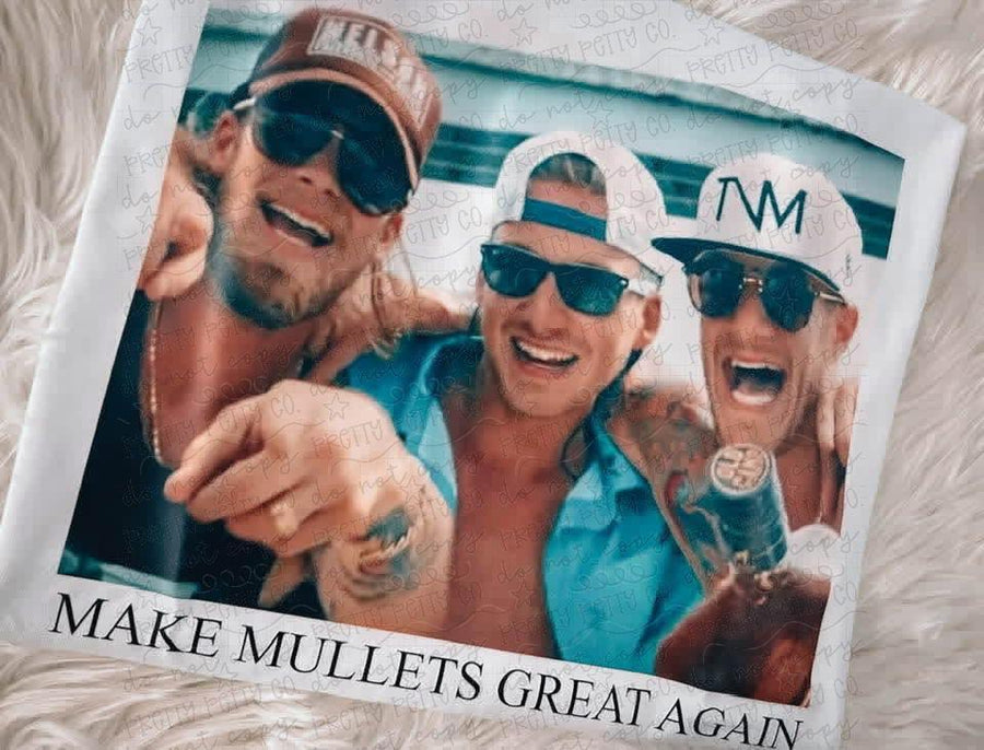 Make Mullets Great Again Graphic Tee | Retro Funny Mullet Hair Shirt | Country Humor Unisex T-Shirt - Pretty Petty Co