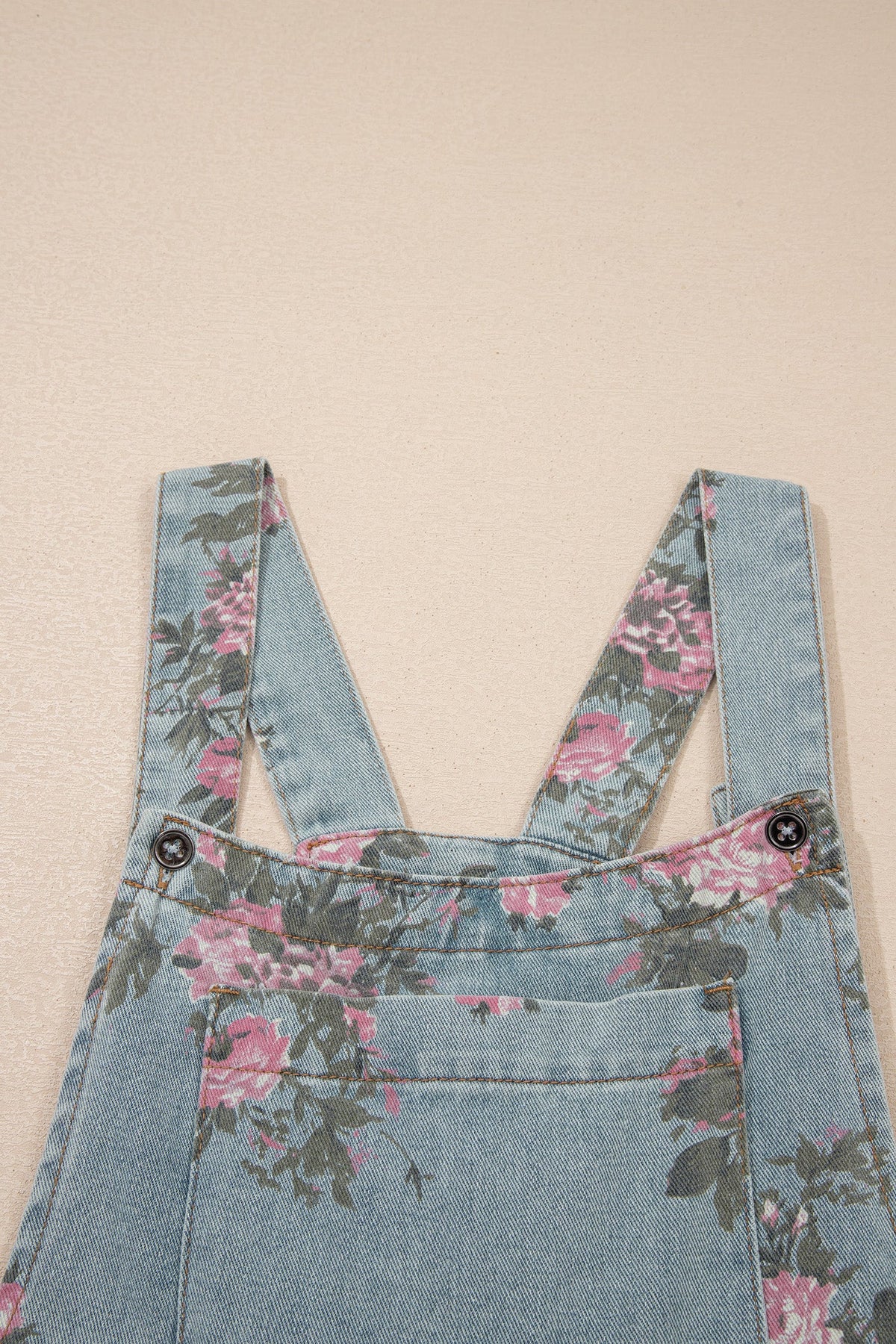 Beau Blue Floral Print Pleated High Waist Wide Leg Denim Jumpsuit - Pretty Petty Co