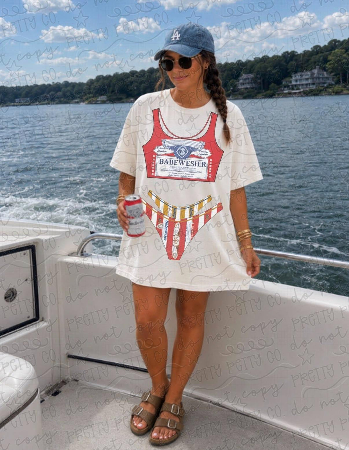 Budweiser Bikini Comfort Colors Shirt | Funny Beer Summer Graphic Tee | Patriotic Beach Party Tee - Pretty Petty Co