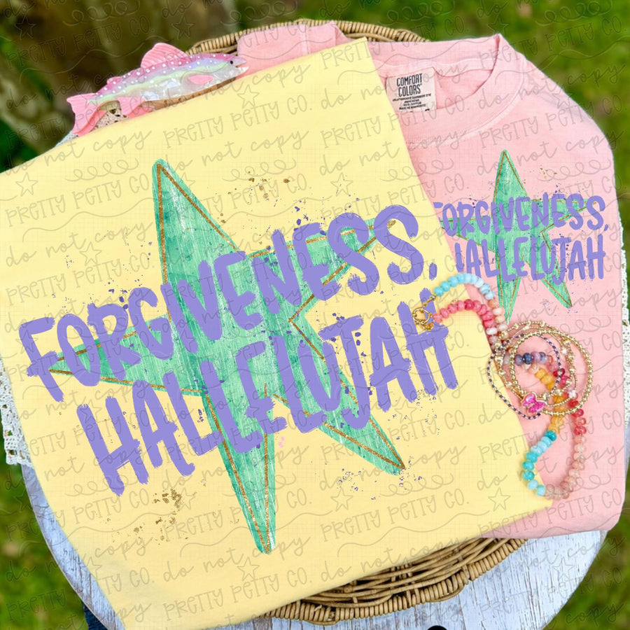 Forgiveness Hallelujah Faith Graphic Tee | Inspirational Christian Shirt | Cute Boutique Apparel - Pretty Petty Co