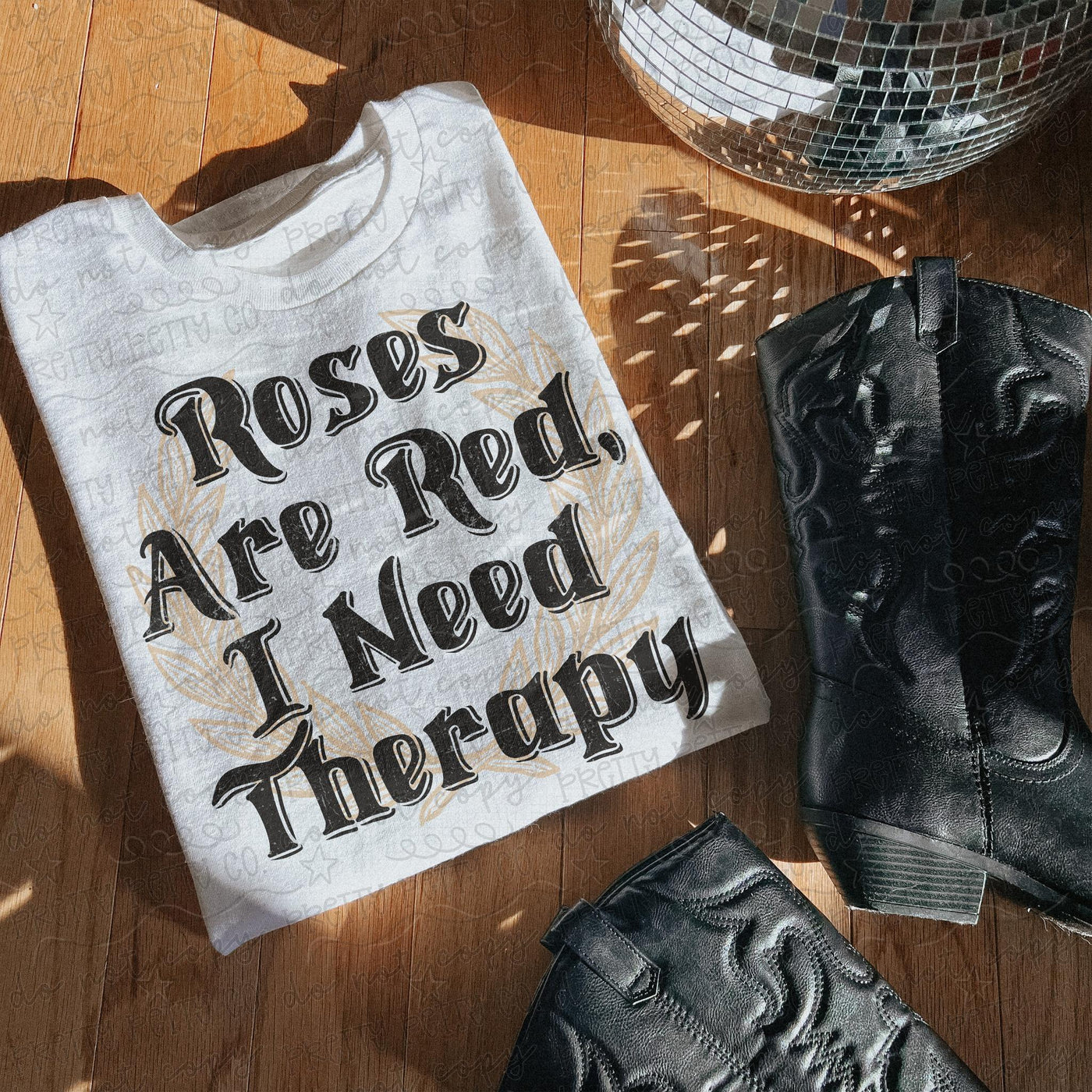 Roses Are Red I Need Therapy Funny Graphic Tee | Western Shirt