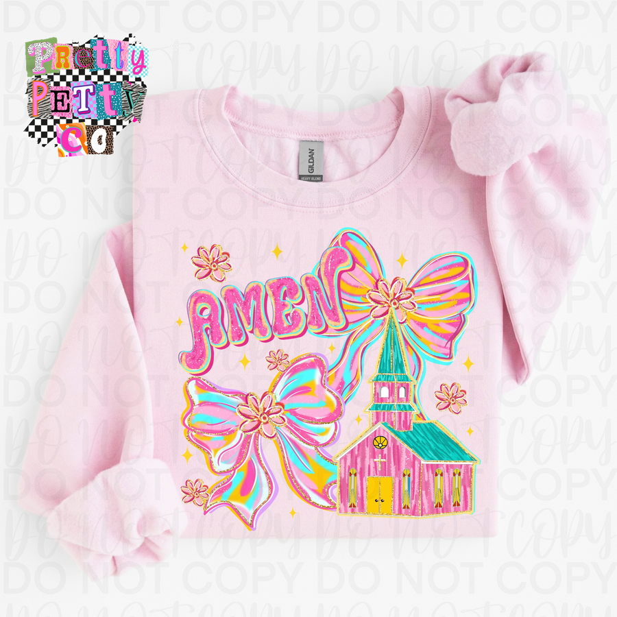 Amen Faith Graphic Tee | Colorful Inspirational Christian Shirt | Adult & Youth - Pretty Petty Co