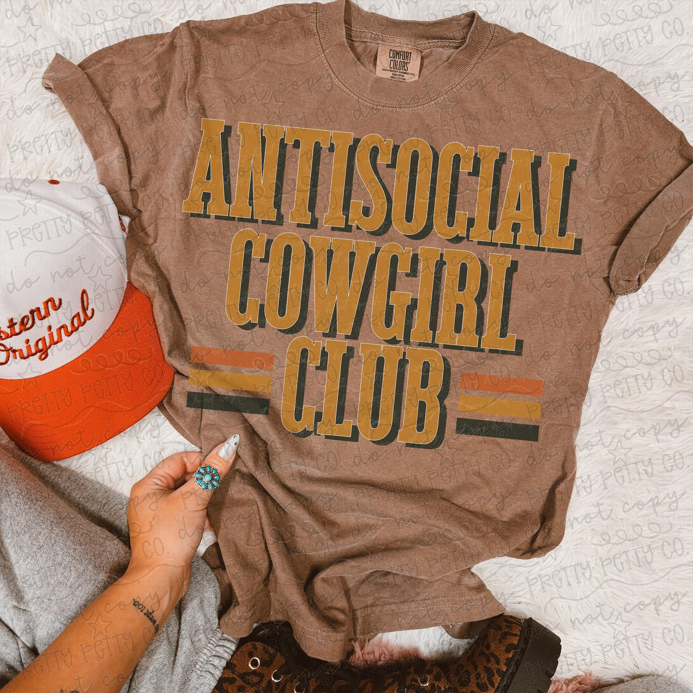 Antisocial Cowgirl Club Comfort Colors Shirt | Western Graphic Tee | Funny Country Cowgirl Shirt