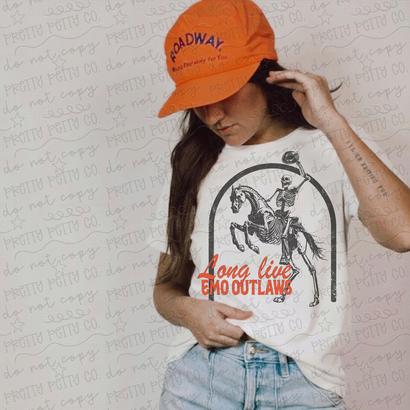 Long Live Emo Outlaws Shirt | Skeleton Cowboy Graphic Tee | Western Emo Alternative T-Shirt
