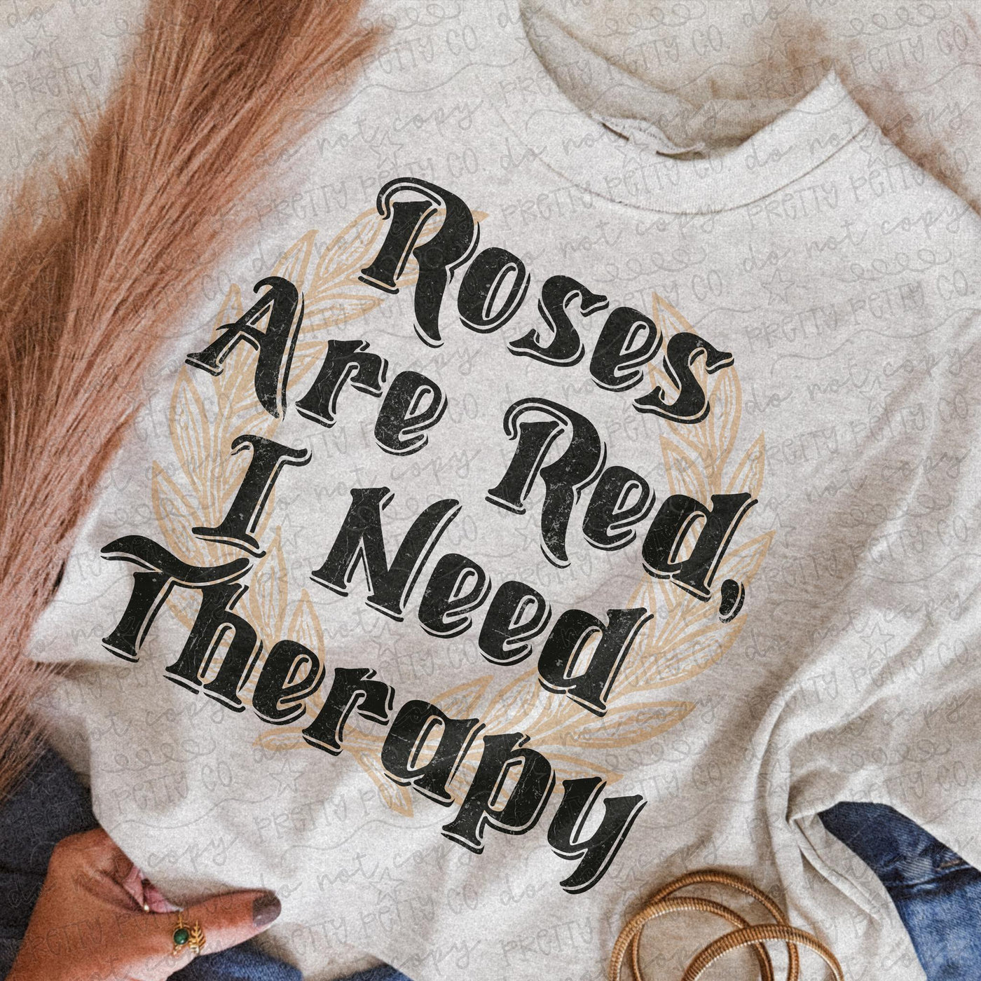 Roses Are Red I Need Therapy Shirt | Funny Mental Health Graphic Tee | Sarcastic Retro T-Shirt