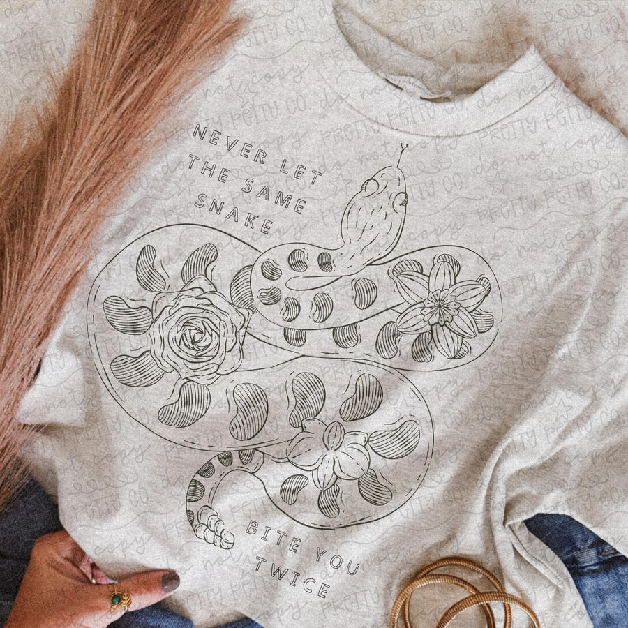 Never Let the Same Snake Bite You Twice Graphic Tee | Western Snake Shirt | Inspirational Cowgirl Tee | Trendy Boutique Graphic Tee