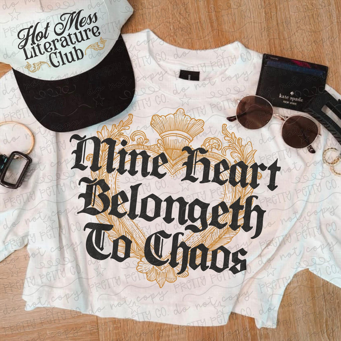 Mine Heart Belongeth to Chaos Shirt | Funny Medieval Graphic Tee | Chaotic Literature T-Shirt