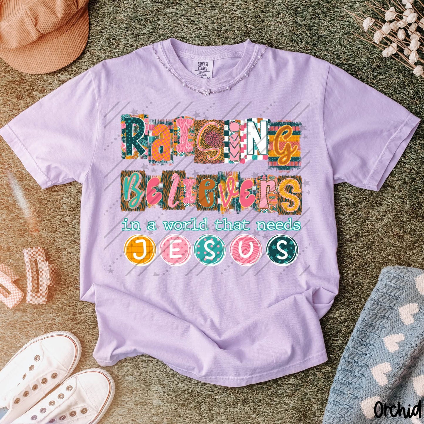 Raising Believers | Christian Mom Shirt | Faith Based Parenting Graphic Tee | Religious Family Gift