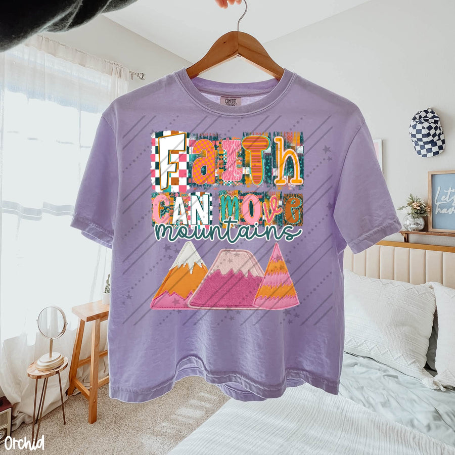 Faith Can Move Mountains | Christian Faith Shirt | Inspirational Bible Verse Graphic Tee | Religious Gift