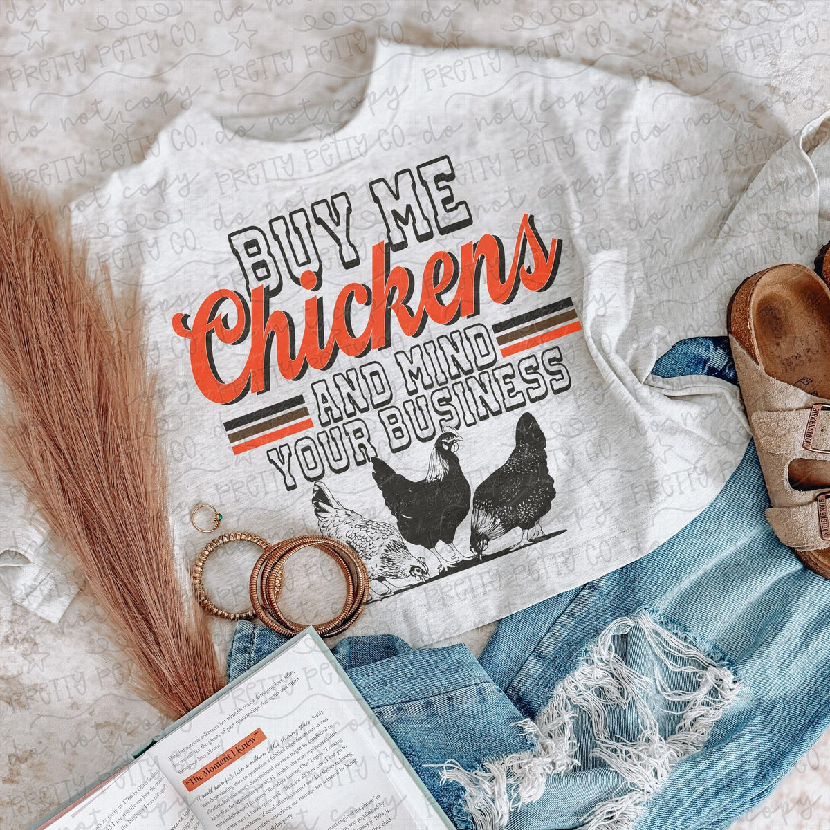 Buy Me Chickens and Mind Your Business Funny Chicken Lover Comfort Colors Tee
