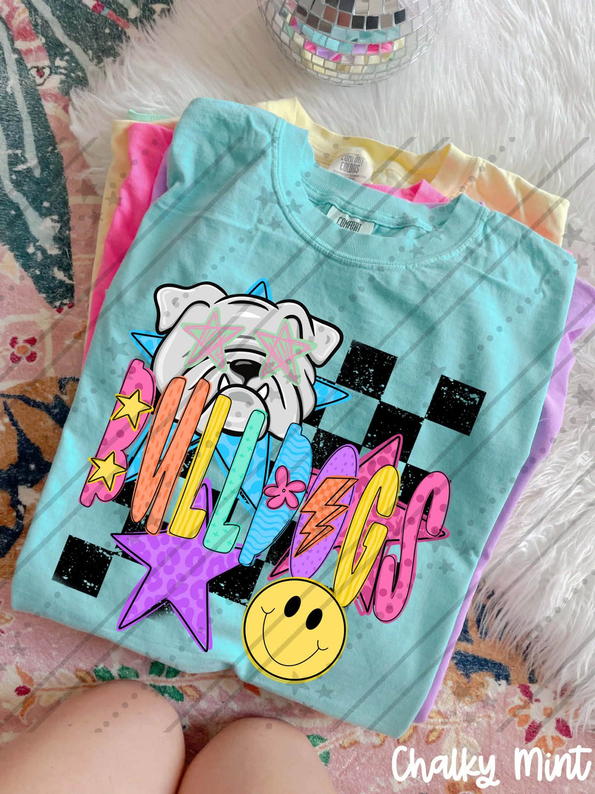 Bulldogs Mascot Shirt | Colorful Bulldogs Graphic Tee | School Spirit Game Day Apparel | Bulldogs Fan Gift
