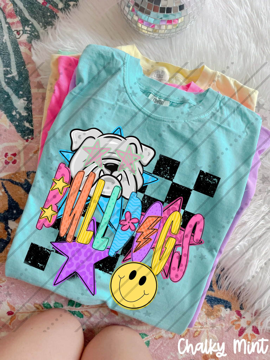 Bulldogs Mascot Shirt | Colorful Bulldogs Graphic Tee | School Spirit Game Day Apparel | Bulldogs Fan Gift