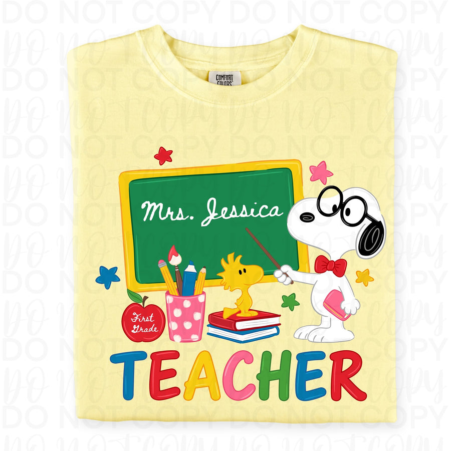 Personalized Teacher Shirt with Name & Grade | Custom Comfort Colors Teacher Tee | Back to School Gift
