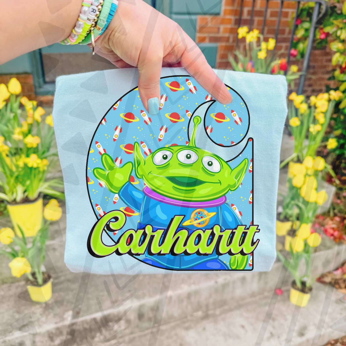 Little Green Alien Cartoon Shirt | Western Inspired Graphic Tee | Soft Gildan Tee