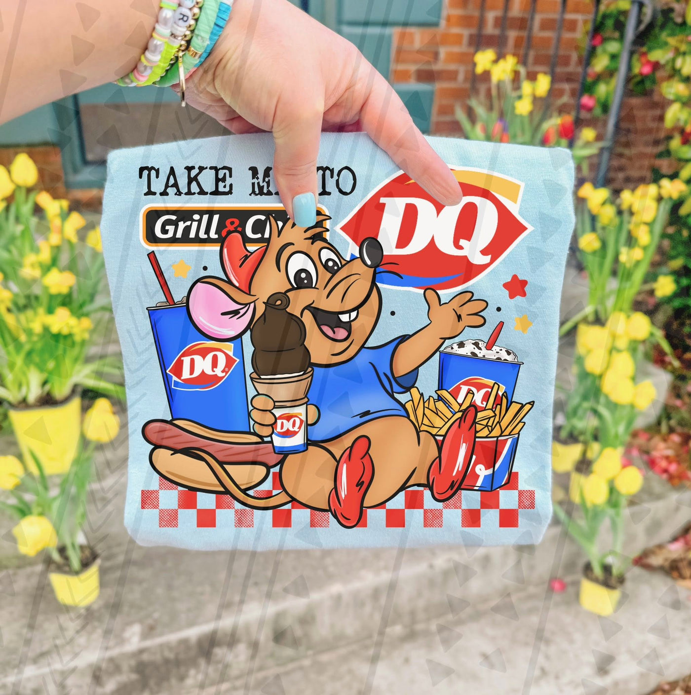 Take Me to Dairy Queen Funny Foodie Mouse Graphic Tee | Ice Cream & Fast Food Shirt
