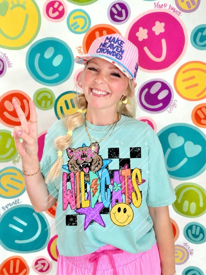 Colorful Wildcats Shirt | Wildcats Mascot Tee | School Spirit Shirt | Bright Game Day Apparel | Football Fan Shirt