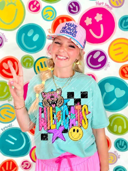 Colorful Wildcats Shirt | Wildcats Mascot Tee | School Spirit Shirt | Bright Game Day Apparel | Football Fan Shirt