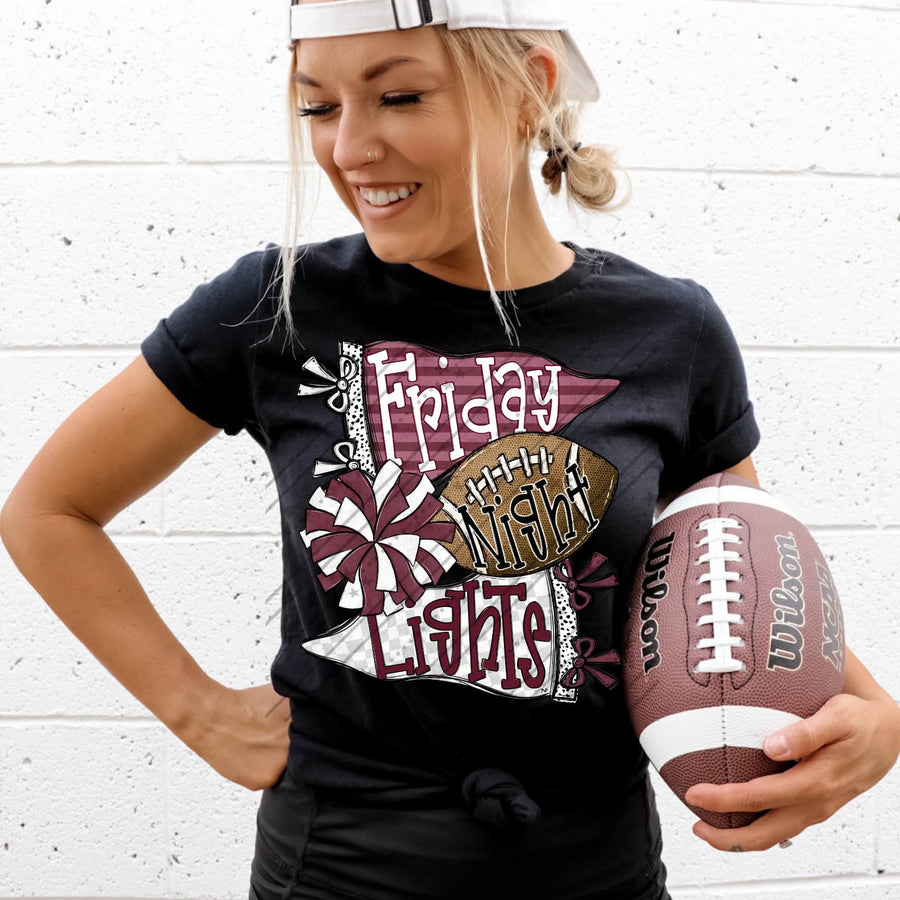 Friday Night Lights Shirt | Football Game Day Tee | School Spirit Shirt | Football Season Apparel | Stadium Nights