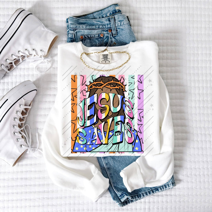 Jesus Saves | Christian Faith Shirt | Religious Graphic Tee | Inspirational Jesus Apparel | Christian Gift