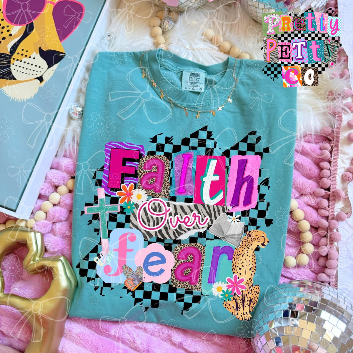 Faith Over Fear Comfort Colors Shirt – Christian Graphic Tee – Inspirational Faith T-Shirt for Women - Pretty Petty Co