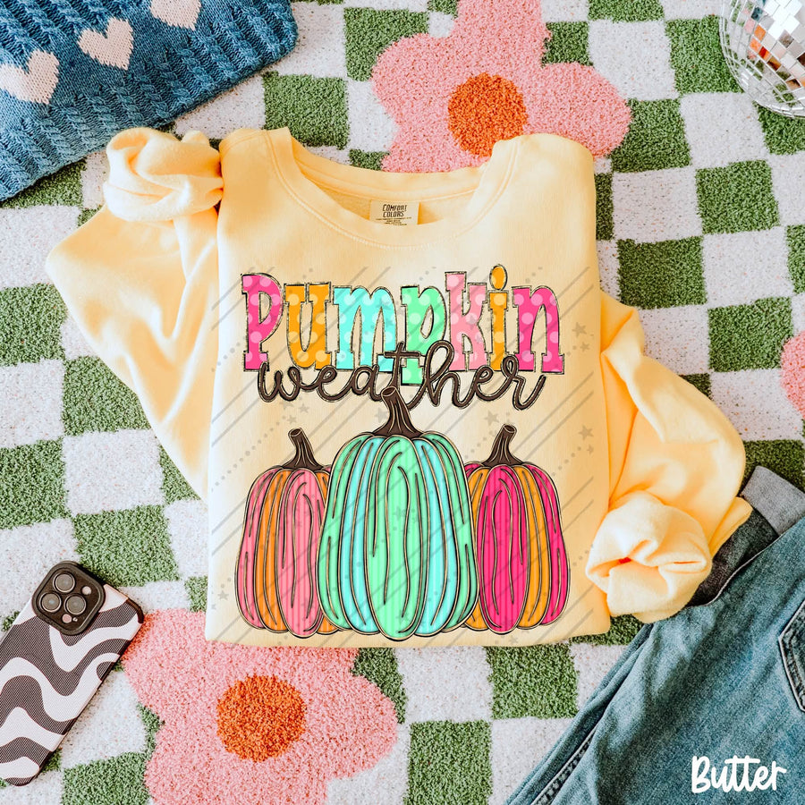 Pumpkin Weather Shirt | Fall Graphic Tee | Autumn Pumpkin Shirt | Cozy Season Apparel | Cute Fall Outfit