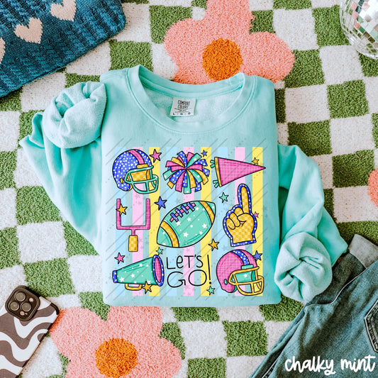 Let's Go Football Shirt | Cute Game Day Tee | Colorful Football Shirt | Preppy School Spirit Apparel | Football Season Tee