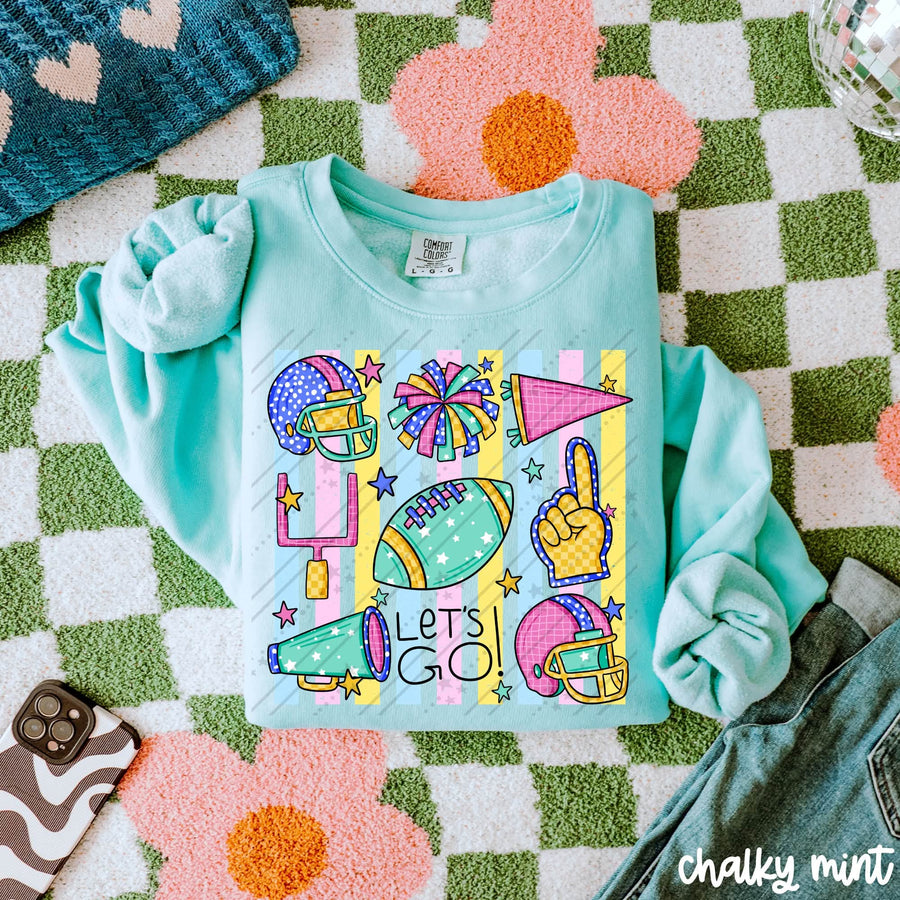 Let's Go Football Shirt | Cute Game Day Tee | Colorful Football Shirt | Preppy School Spirit Apparel | Football Season Tee