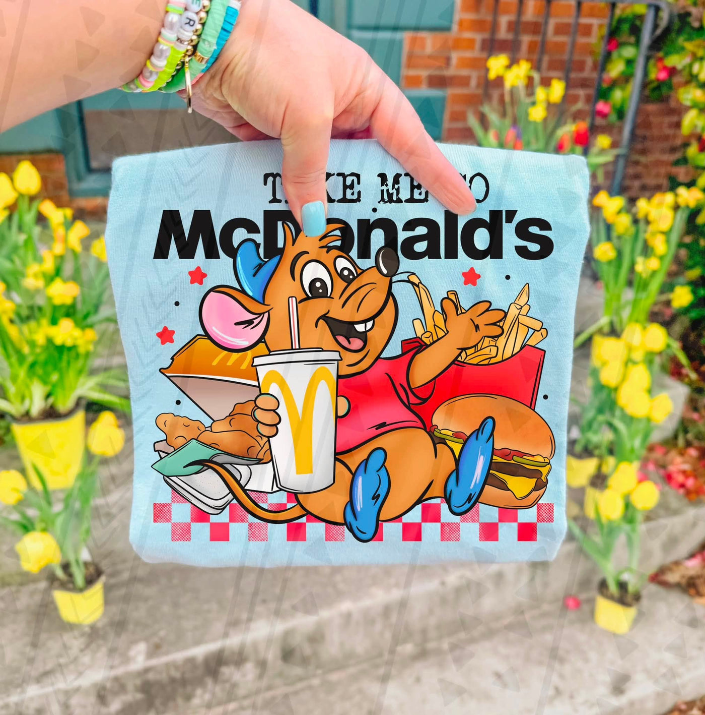 Take Me to McDonald’s Funny Foodie Mouse Graphic Tee | Fast Food Lover Shirt